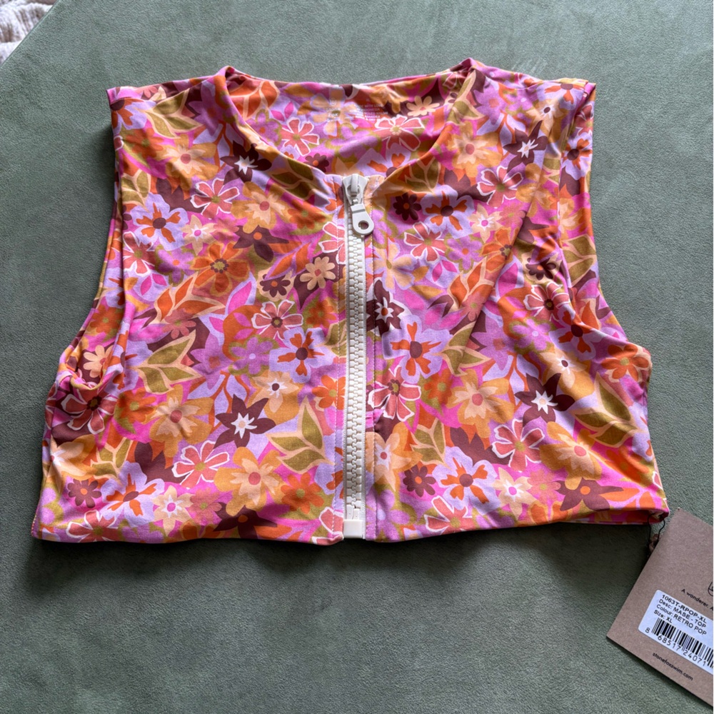 Crop swim top
